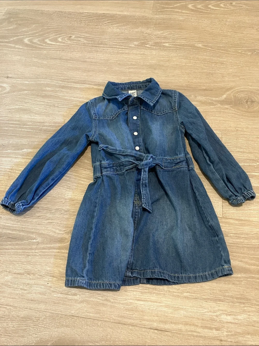 OshKosh B'gosh Dark Blue Denim Tie-Waist Jacket Dress
